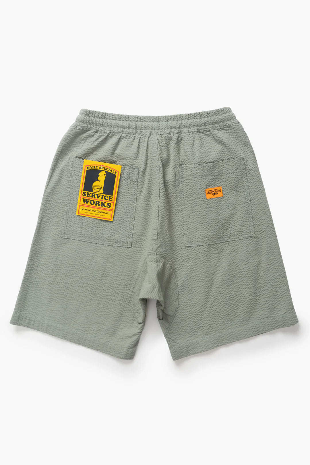 Seersucker Chef Shorts Sage