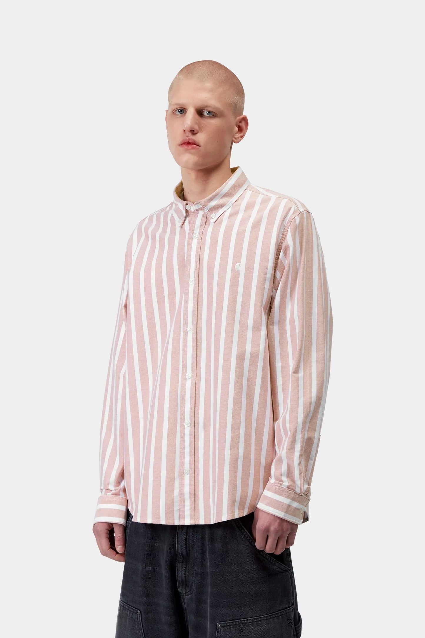 L/S Deven Shirt Stripe Oxide Red