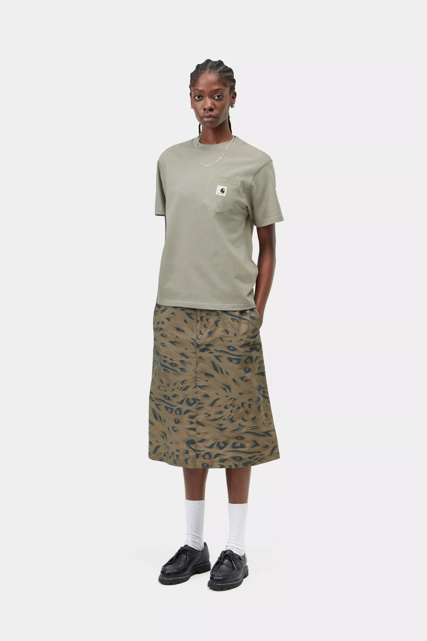 W S/S Pocket T-Shirt Shady Green