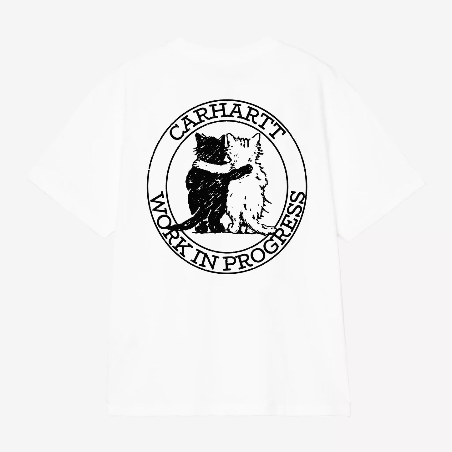 W S/S Hugging Cats T-Shirt White
