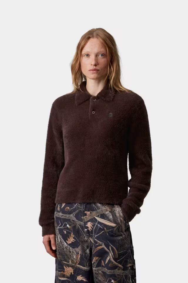 W L/S Maine Polo Sweater Palisander