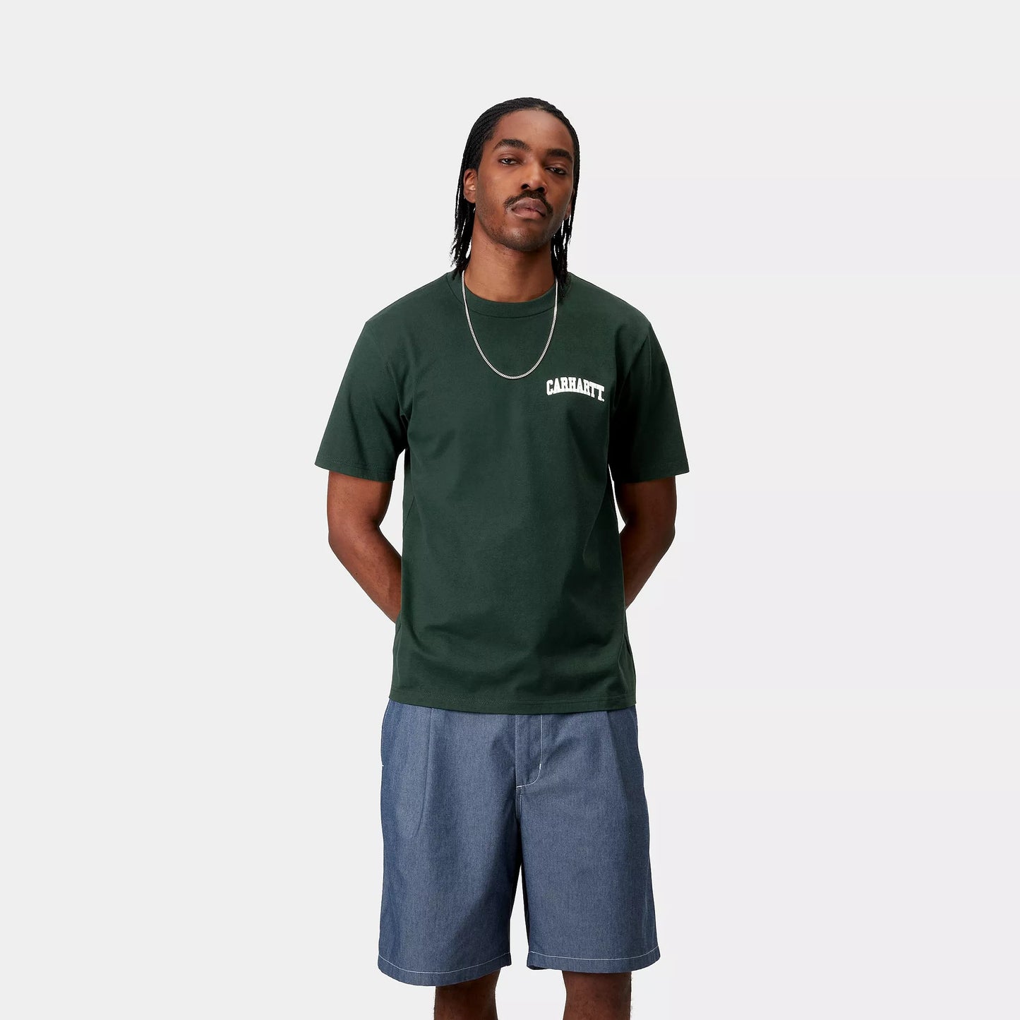 S/S University Script T-Shirt Conifer