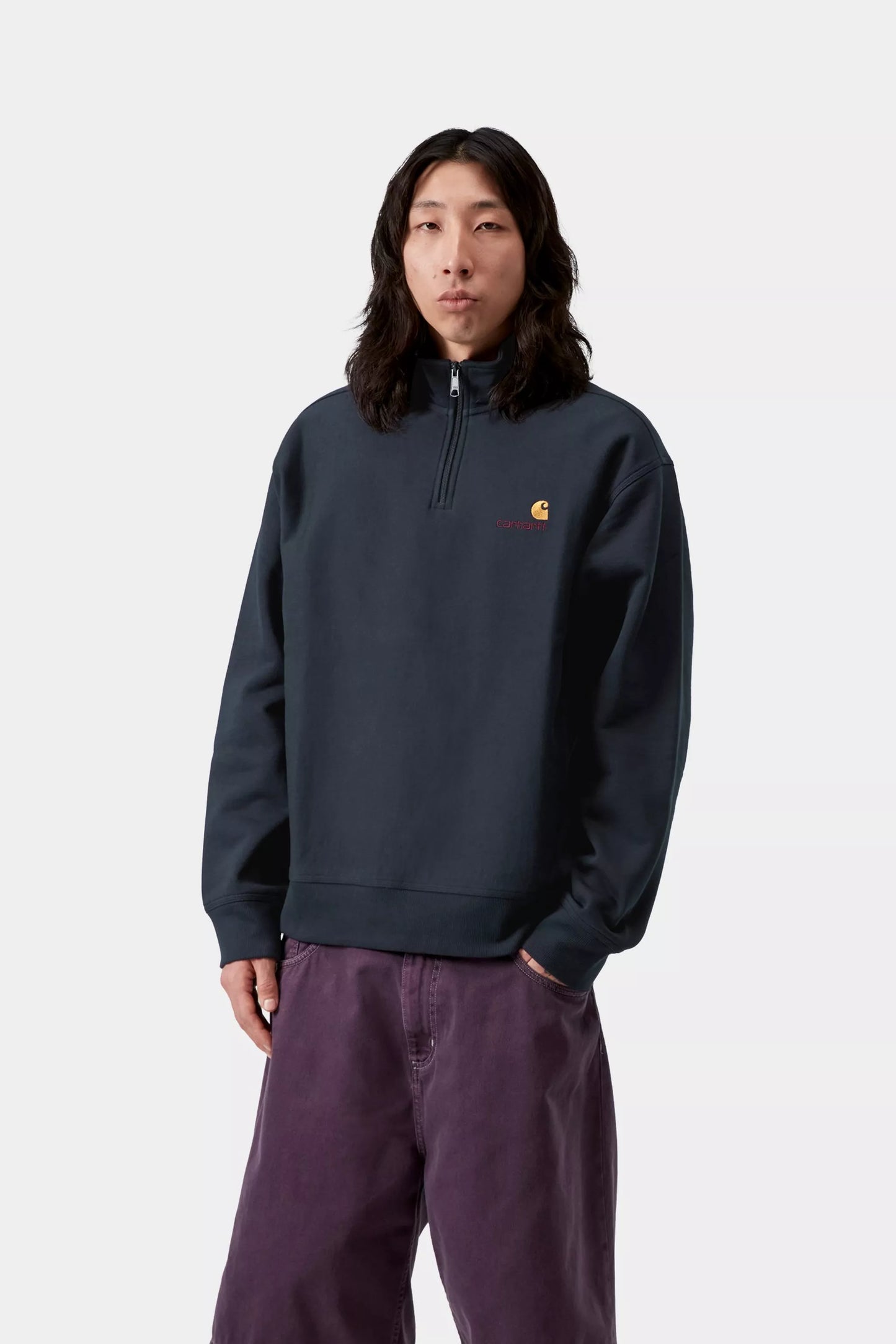 Half Zip American Script Sweat Deep Night