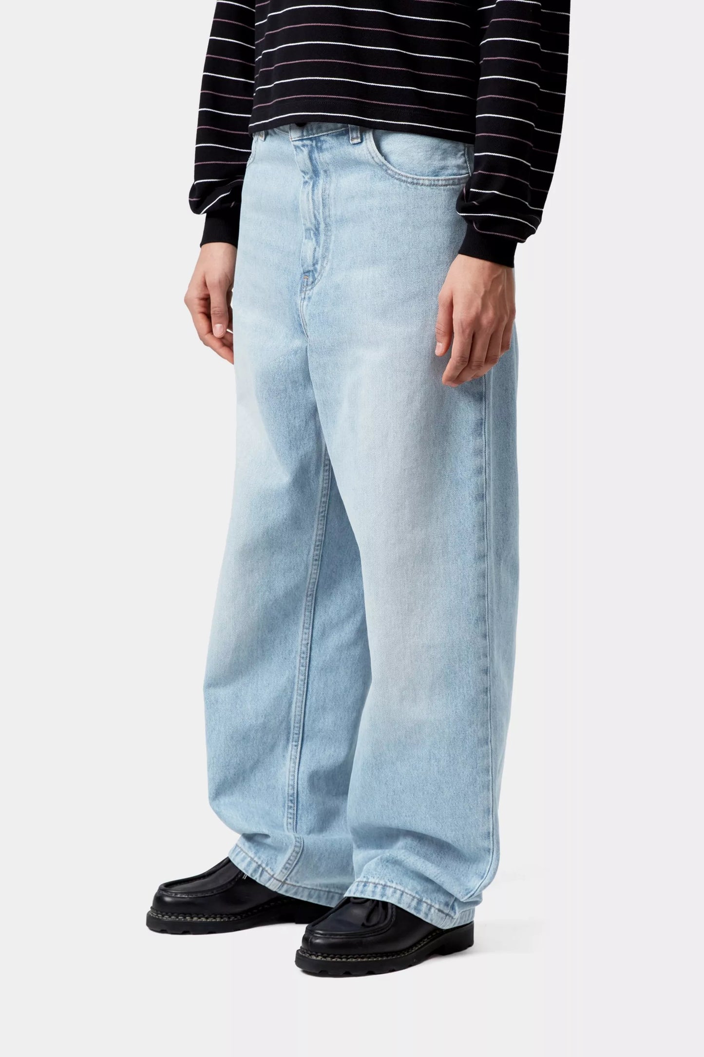 W Brandon Pant Blue Heavy Worn Bleached