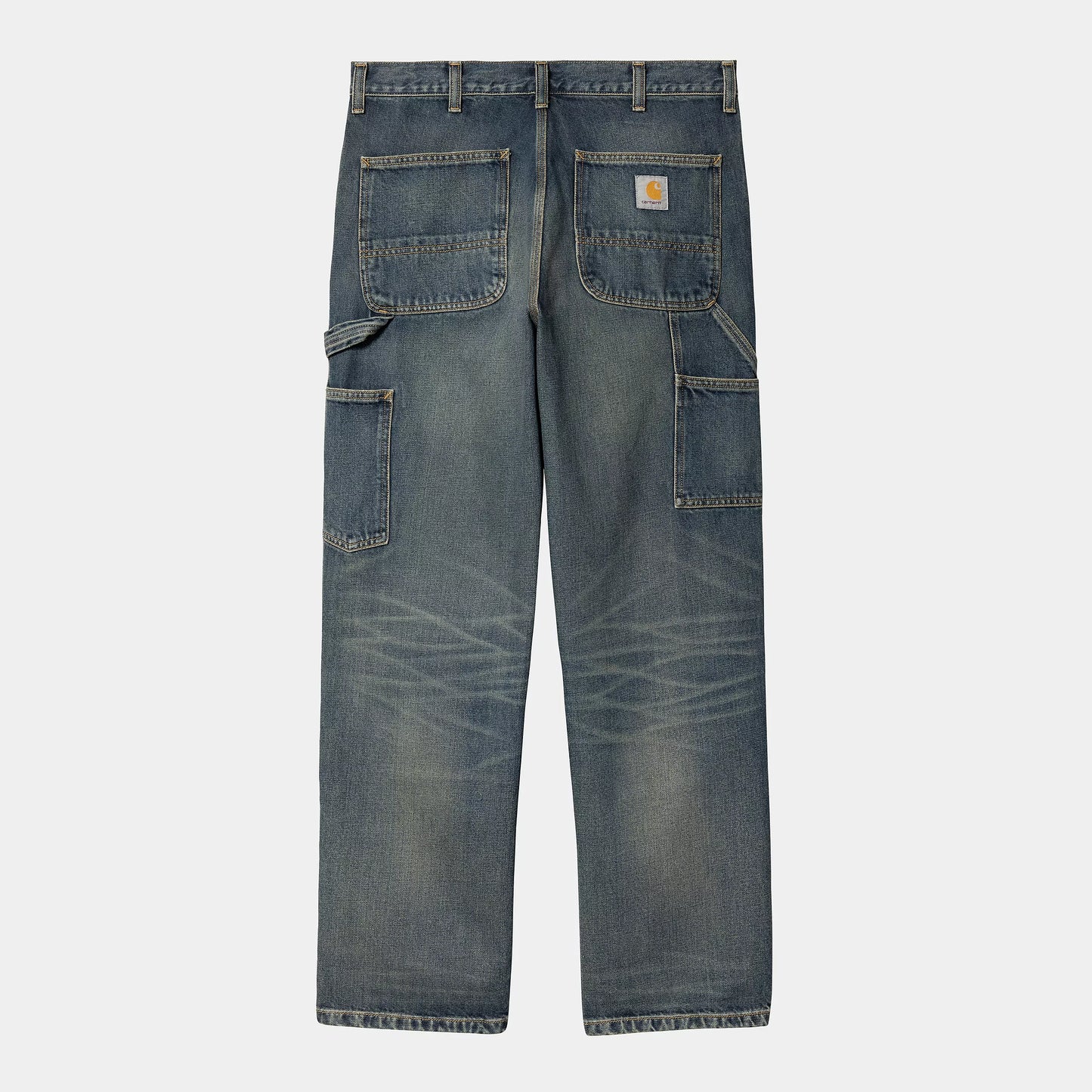 Double Knee Pant Blue Worn