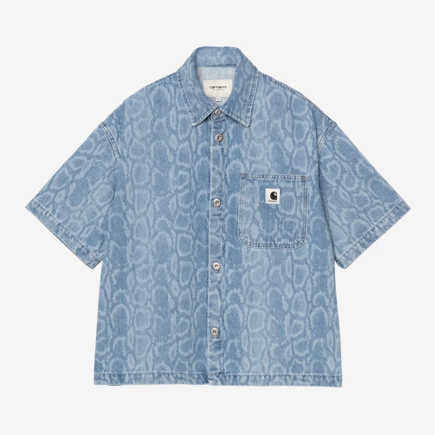 W S/S Snake Lovilia Shirt Blue Bleached