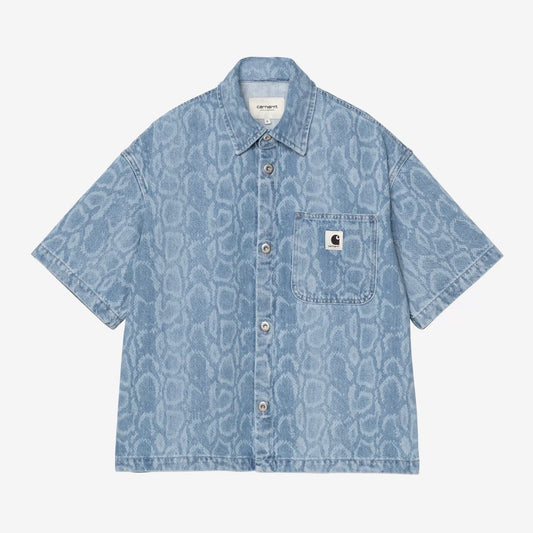 W S/S Snake Lovilia Shirt Blue Bleached