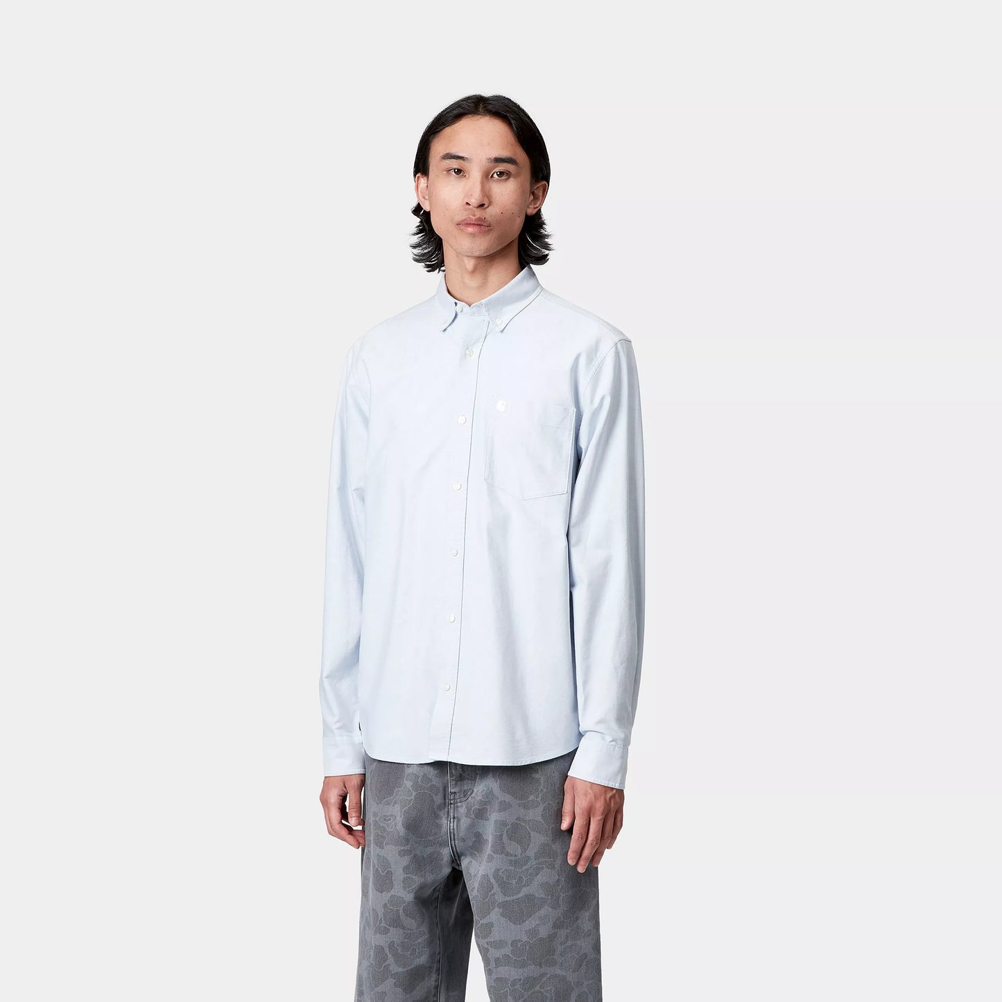 L/S C-Logo Shirt Blue Fog