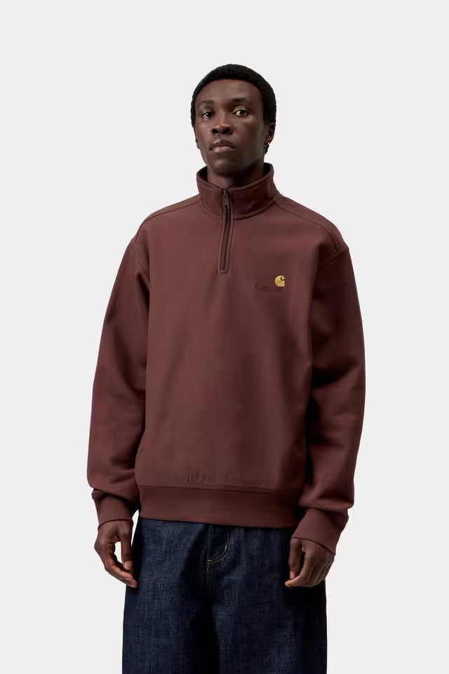 Half Zip American Script Sweat Amarone
