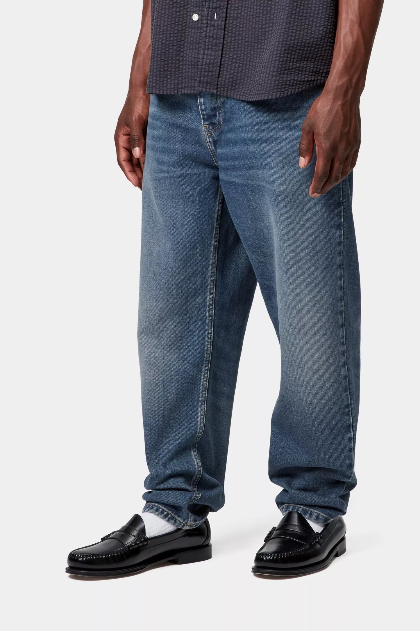 Newel Pant Blue Dark Used Wash