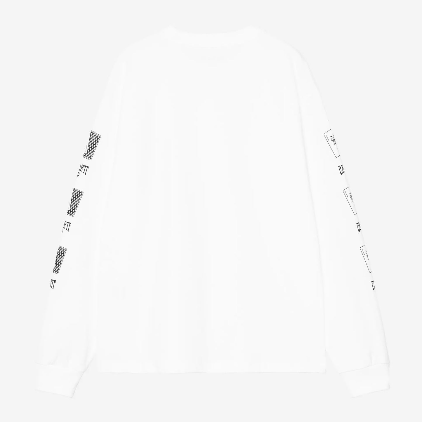 W L/S Playing Cards T-Shirt White