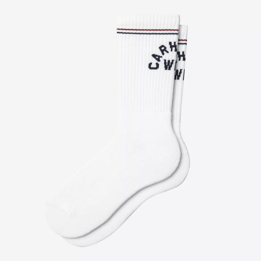 Arch Script Socks White