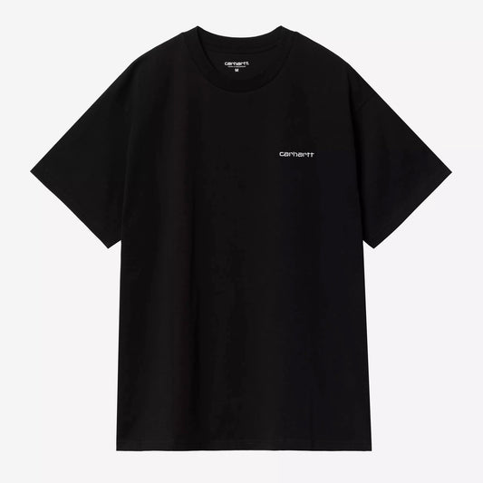 S/S Script Embroidery T-Shirt Black