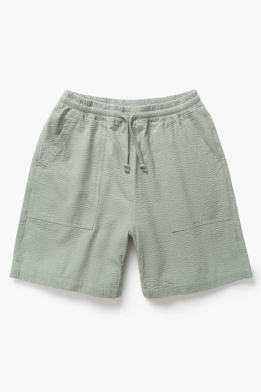 Seersucker Chef Shorts Sage