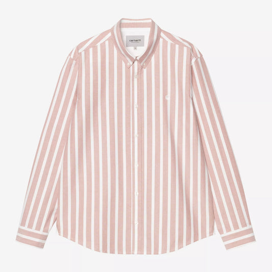 L/S Deven Shirt Stripe Oxide Red