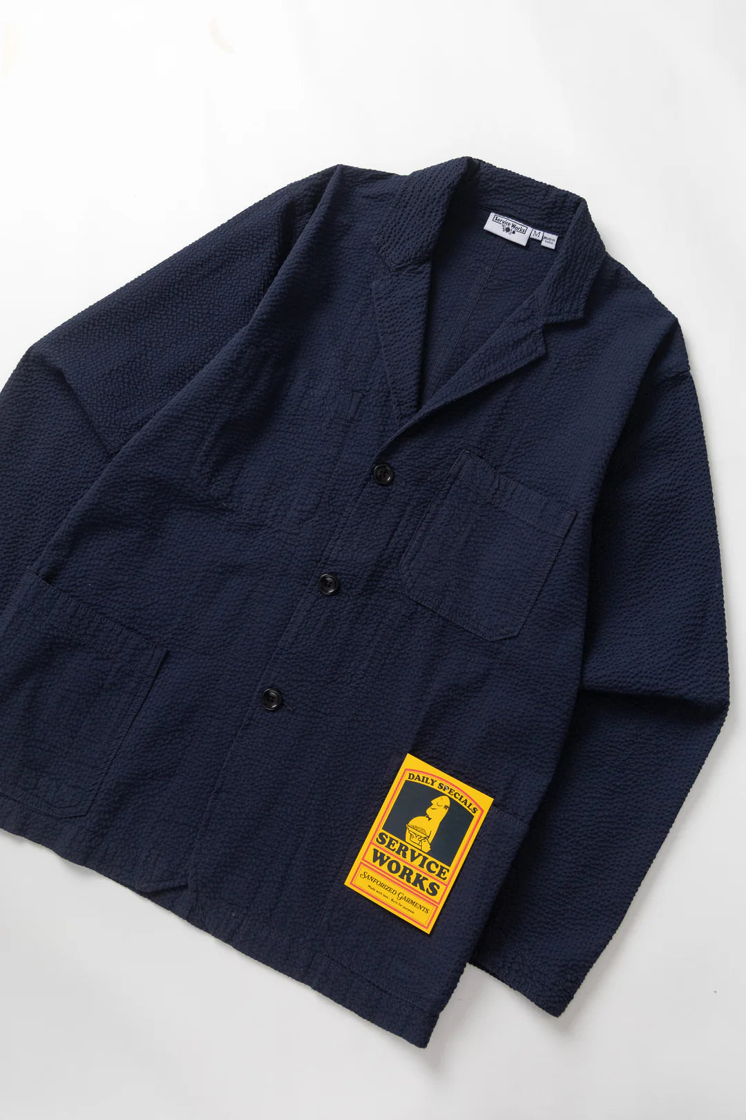 Seersucker Server Suit Jacket Navy