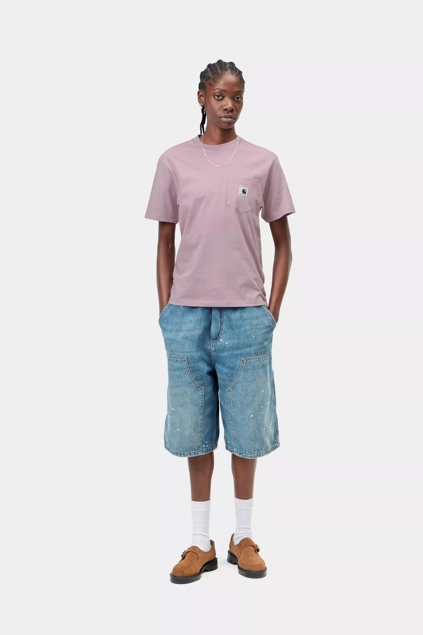 W S/S Pocket T-Shirt Hortensia