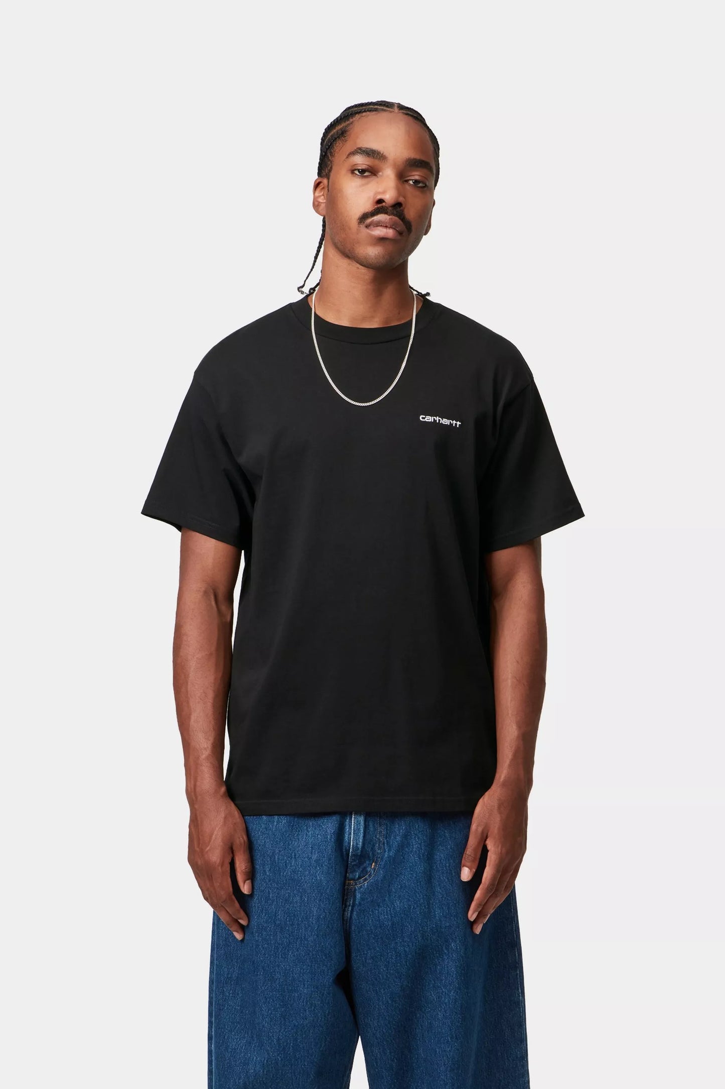 S/S Script Embroidery T-Shirt Black