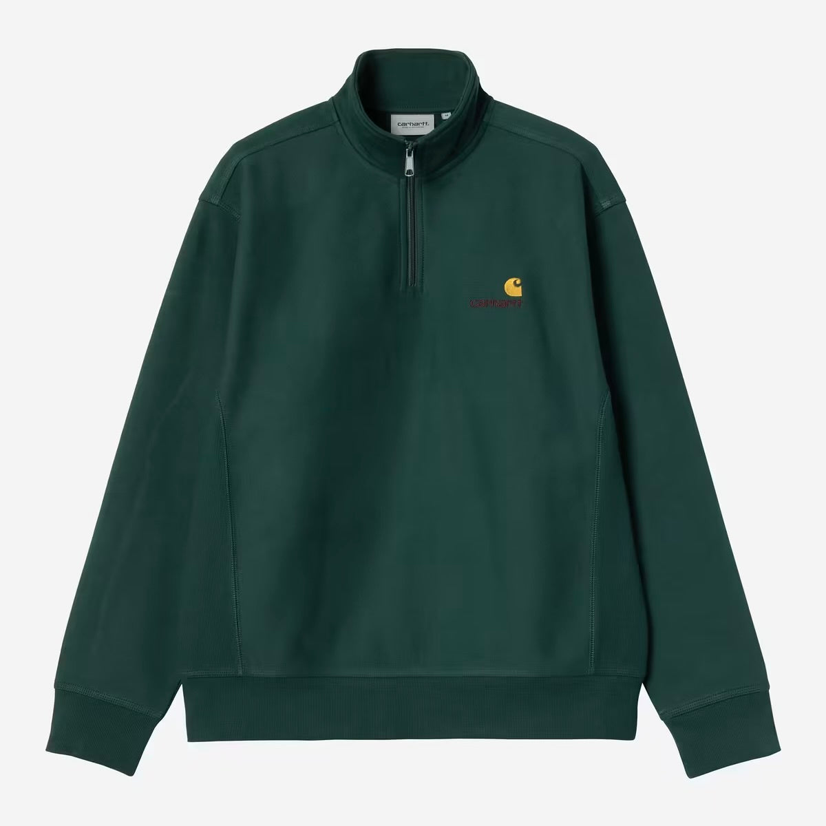 Half Zip American Script Sweat Dark Fir
