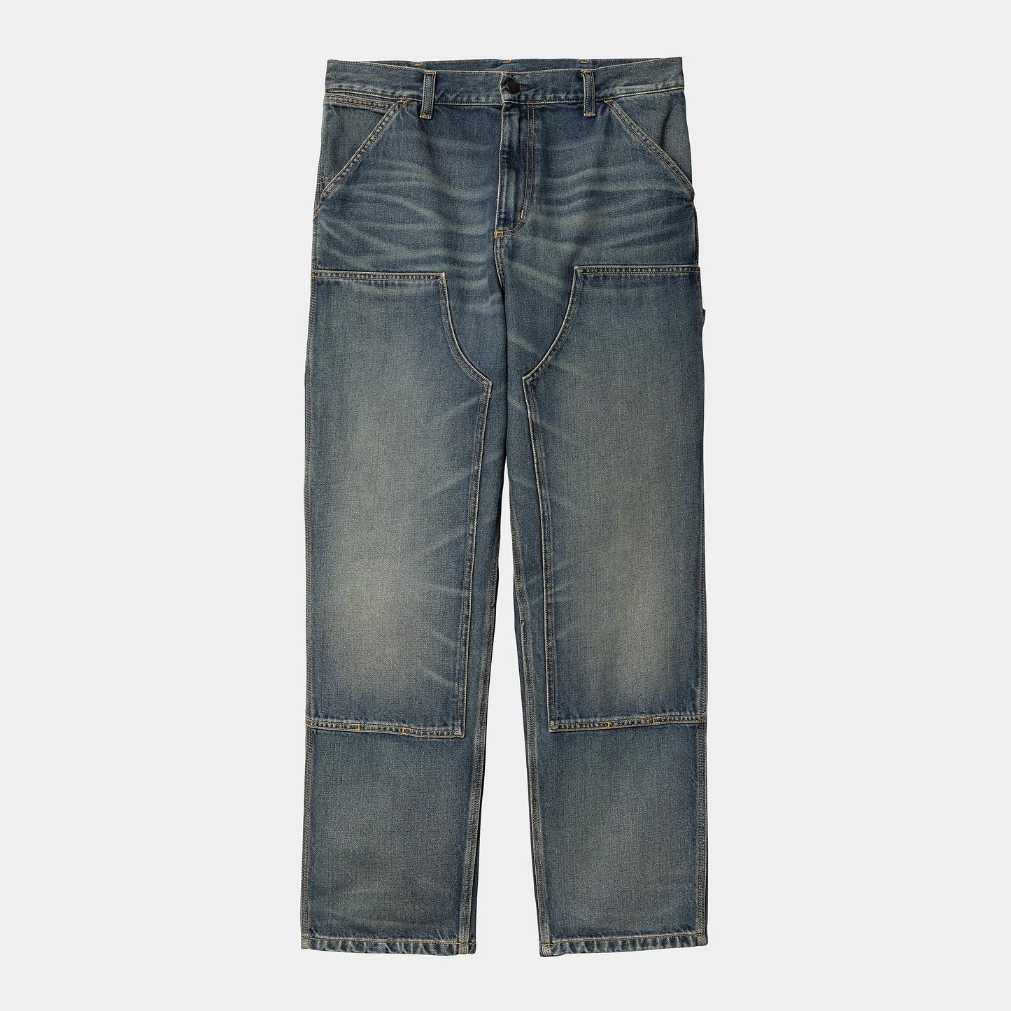 Double Knee Pant Blue Worn