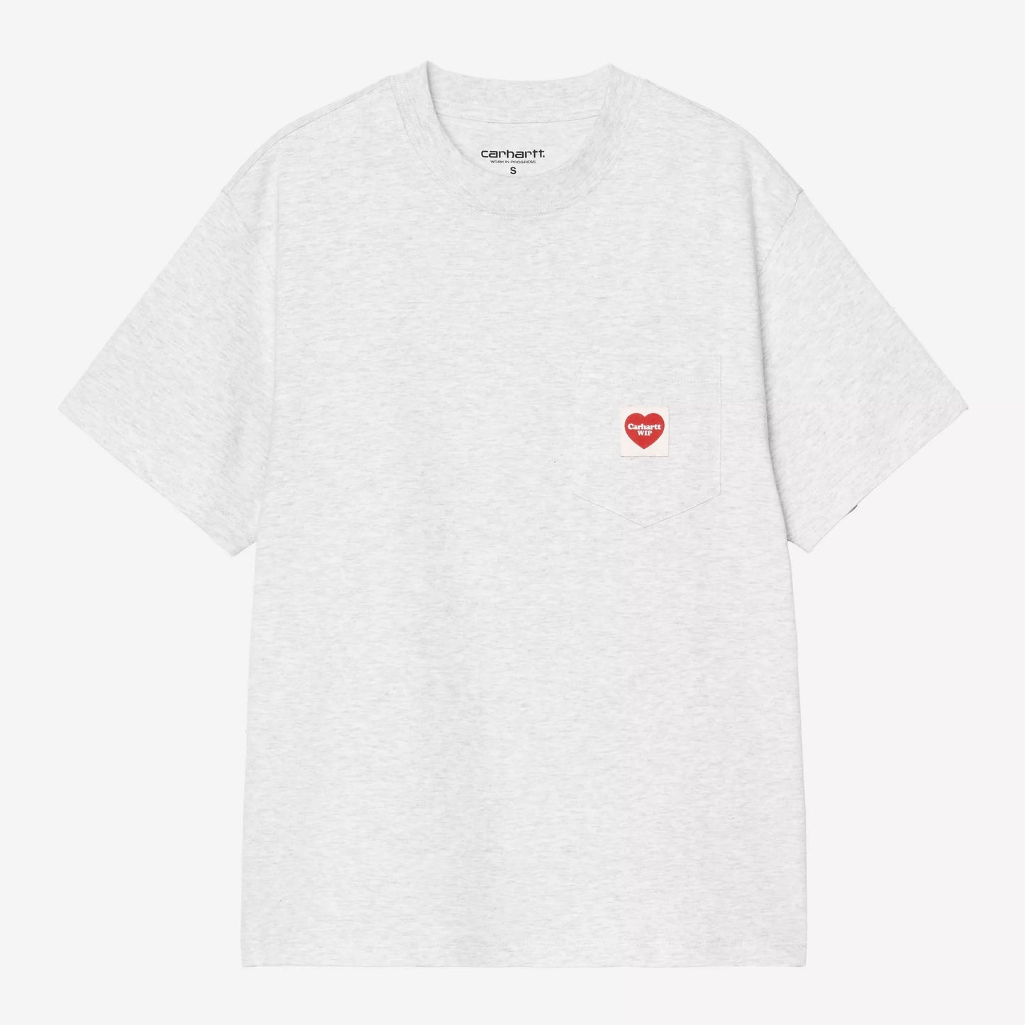 W S/S Pocket Heart T-Shirt Ash Heather
