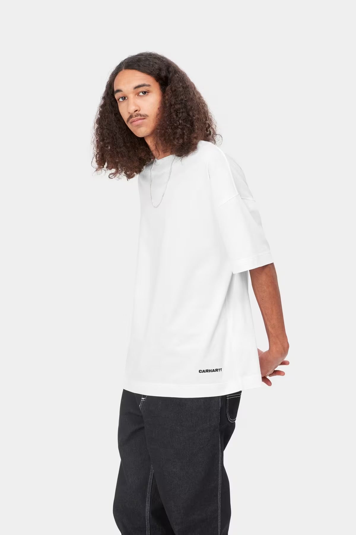 S/S Link Script T-Shirt White