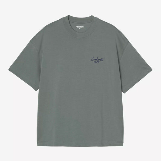 S/S Signature Script T-Shirt Silver Pine