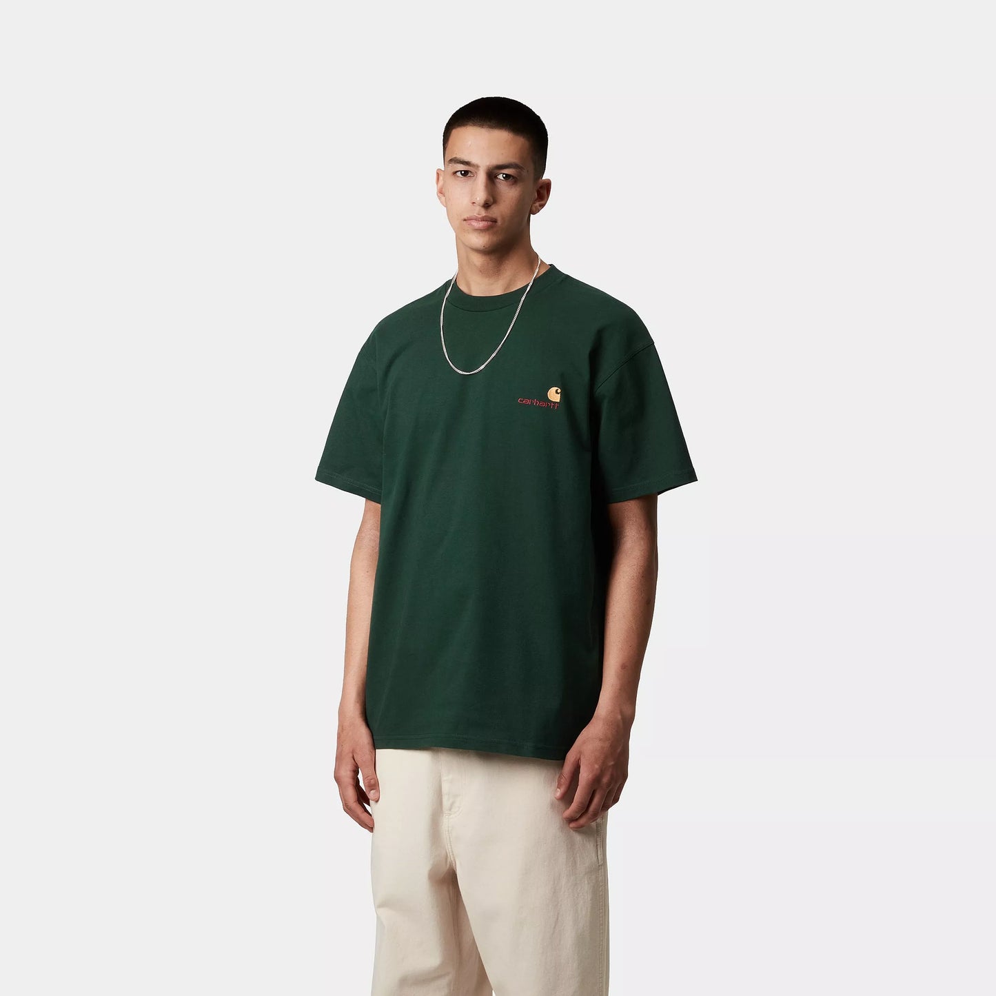 S/S American Script T-Shirt Conifer