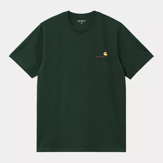 S/S American Script T-Shirt Conifer