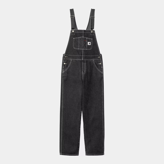 W Bib Overall Straight Black Washed