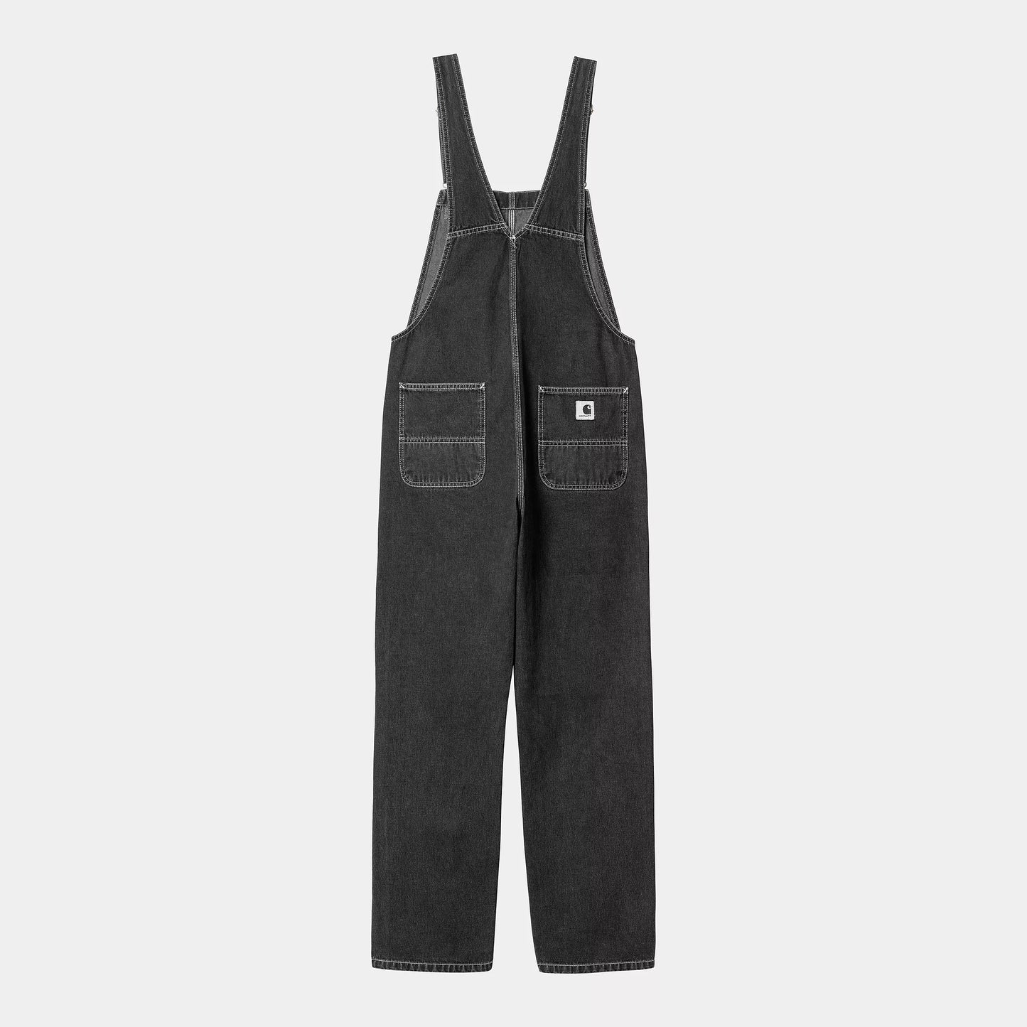 W Bib Overall Straight Black Washed