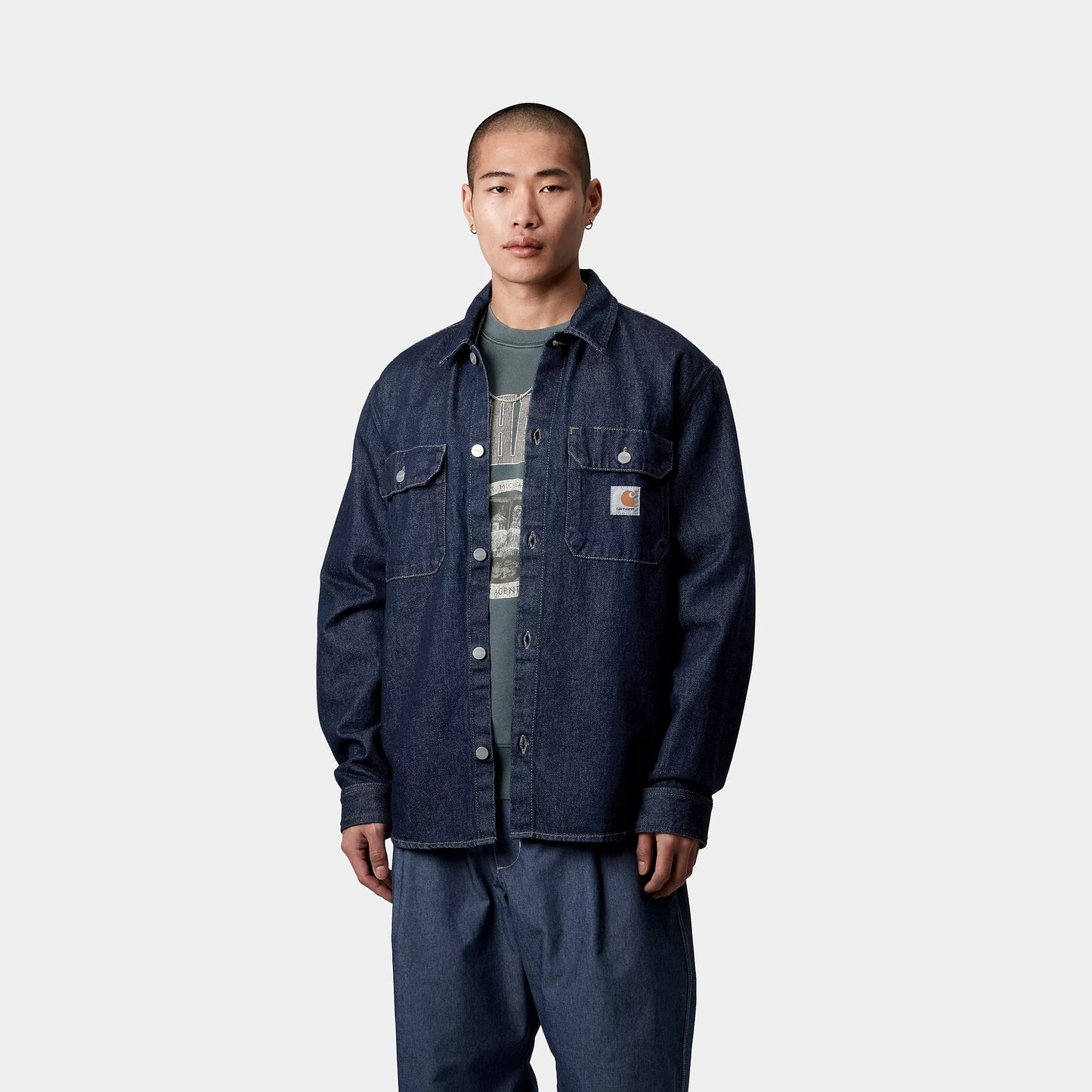 Harvey Shirt Jacket Blue Rinsed