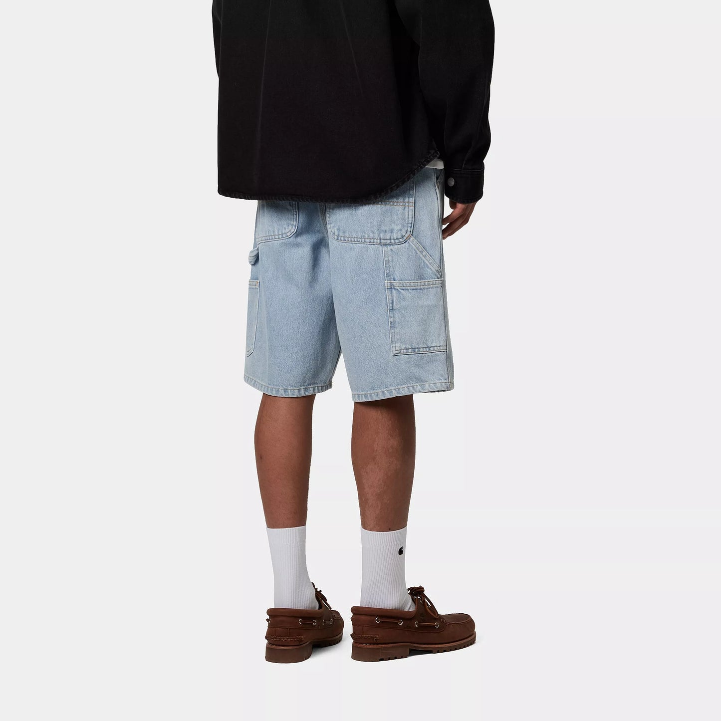 Single Knee Short Blue Bleached