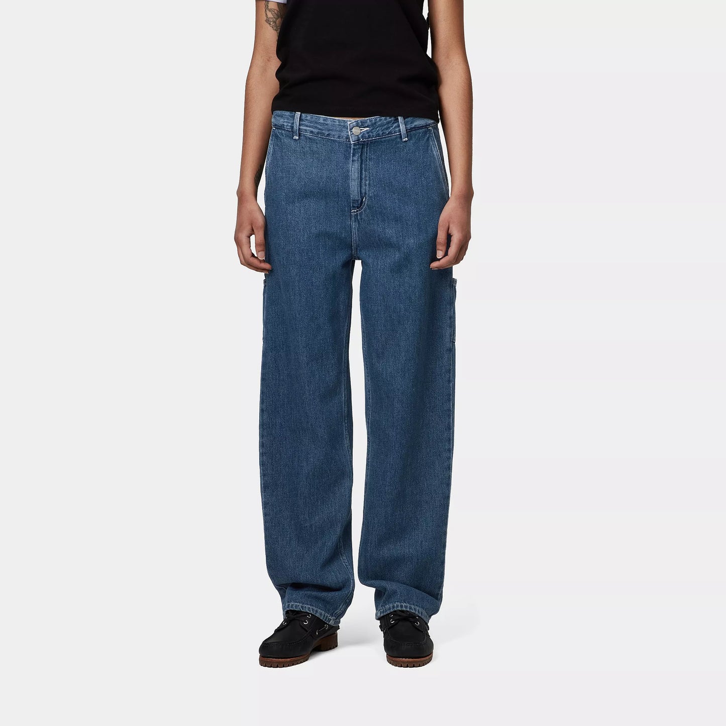 W Pierce Pant Straight Blue Stone Washed