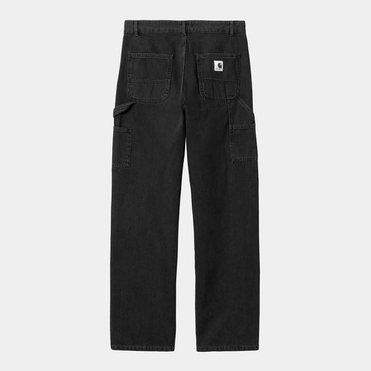 W Pierce Pant Straight Black Stone Wash
