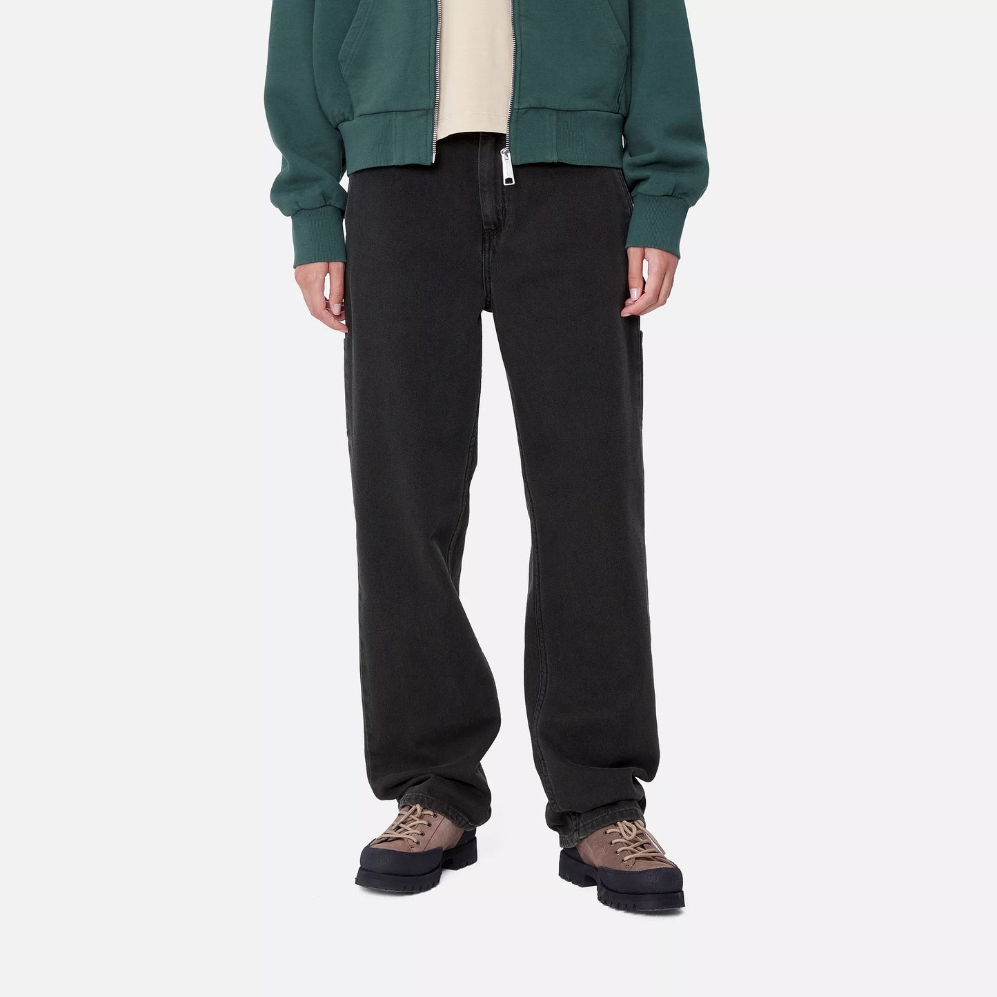 W Pierce Pant Straight Black Stone Wash