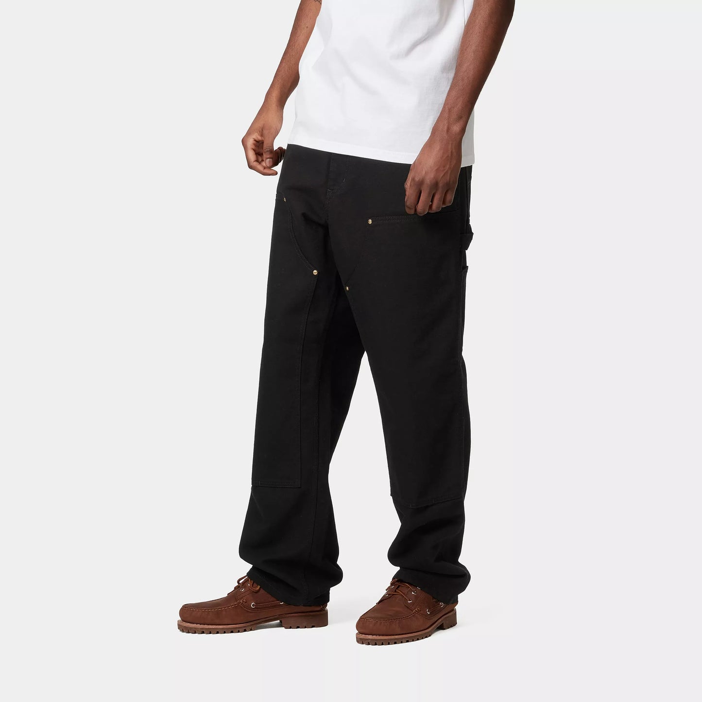 Double Knee Pant Black Rinsed
