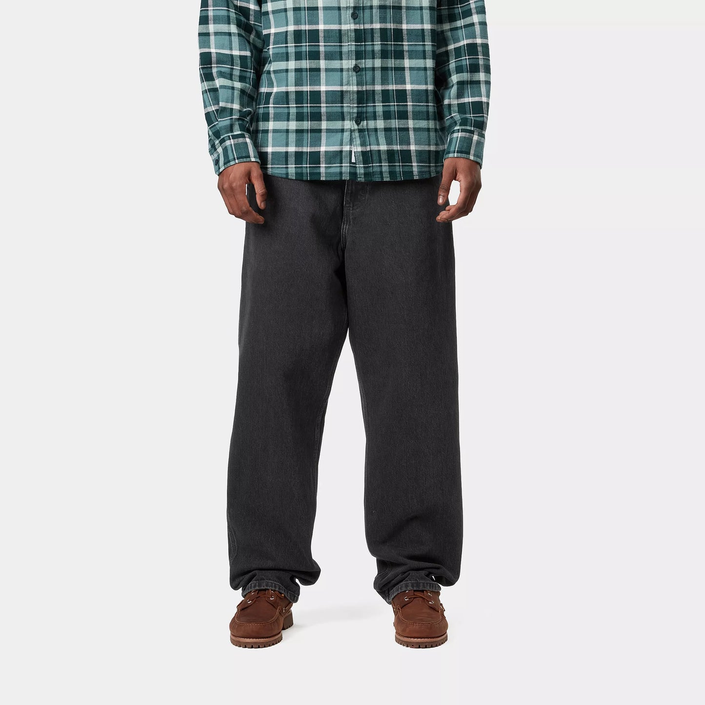 Single Knee Pant Black Stone Washed