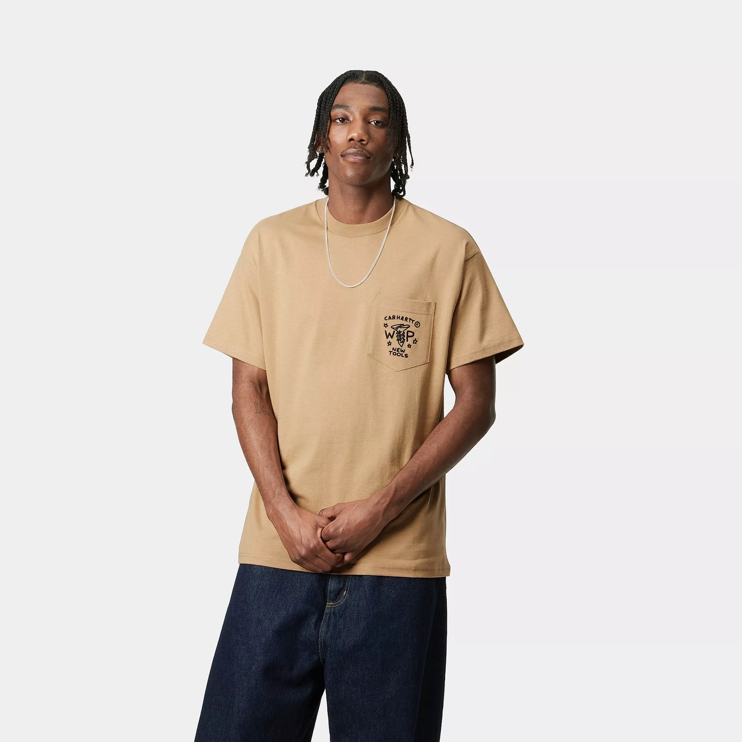 S/S Fragments Pocket T-Shirt Dusty H Brown