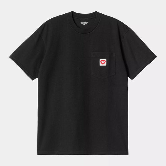S/S Pocket Heart T-Shirt Black/Red