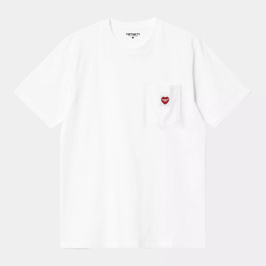 S/S Pocket Heart T-Shirt White/Red