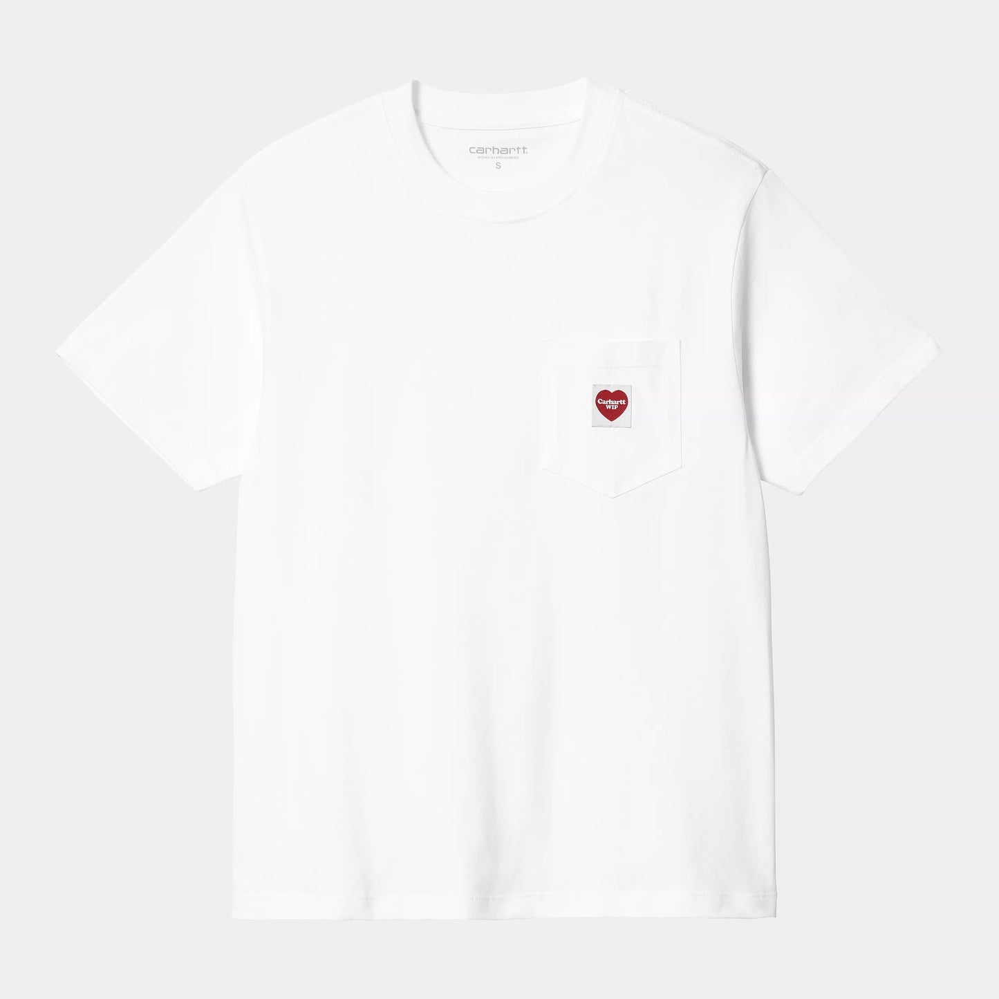 W S/S Pocket T-Shirt Heart White/Red