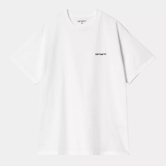 S/S Script Embroidery T-Shirt White