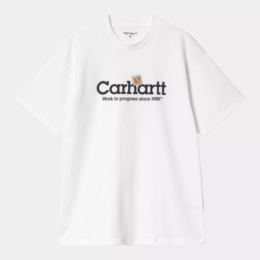 S/S Label Script T-Shirt White