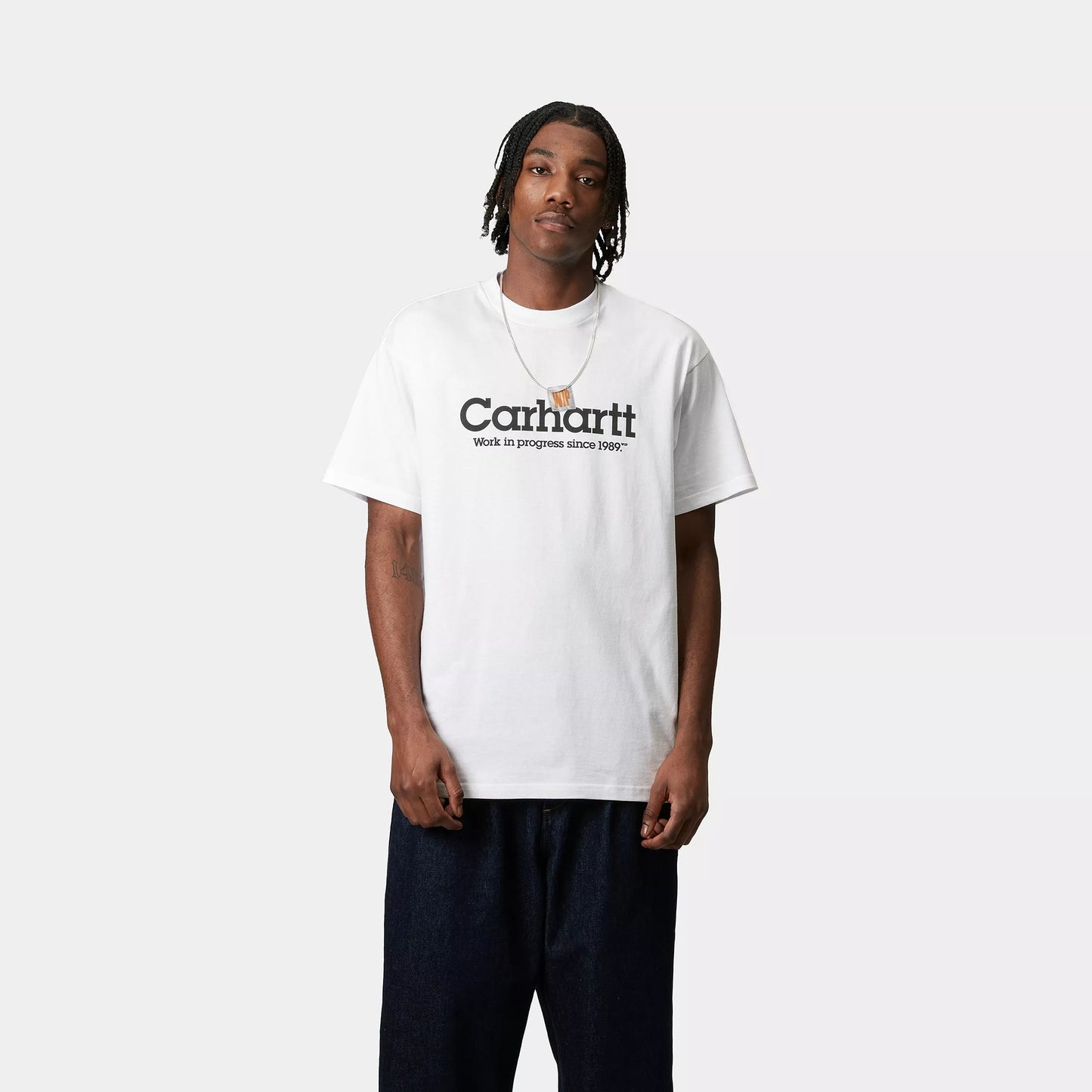 S/S Label Script T-Shirt White