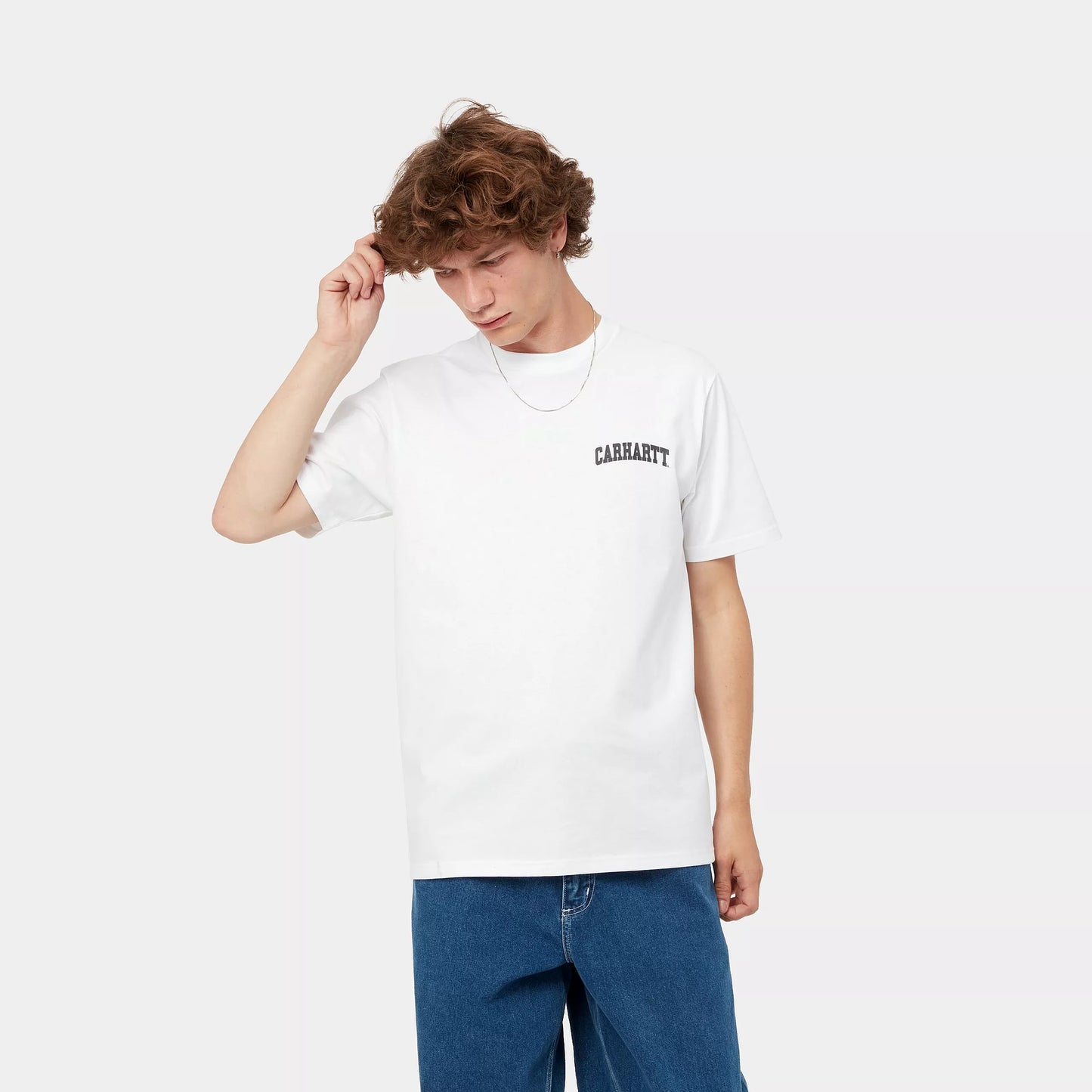S/S University Script T-Shirt White