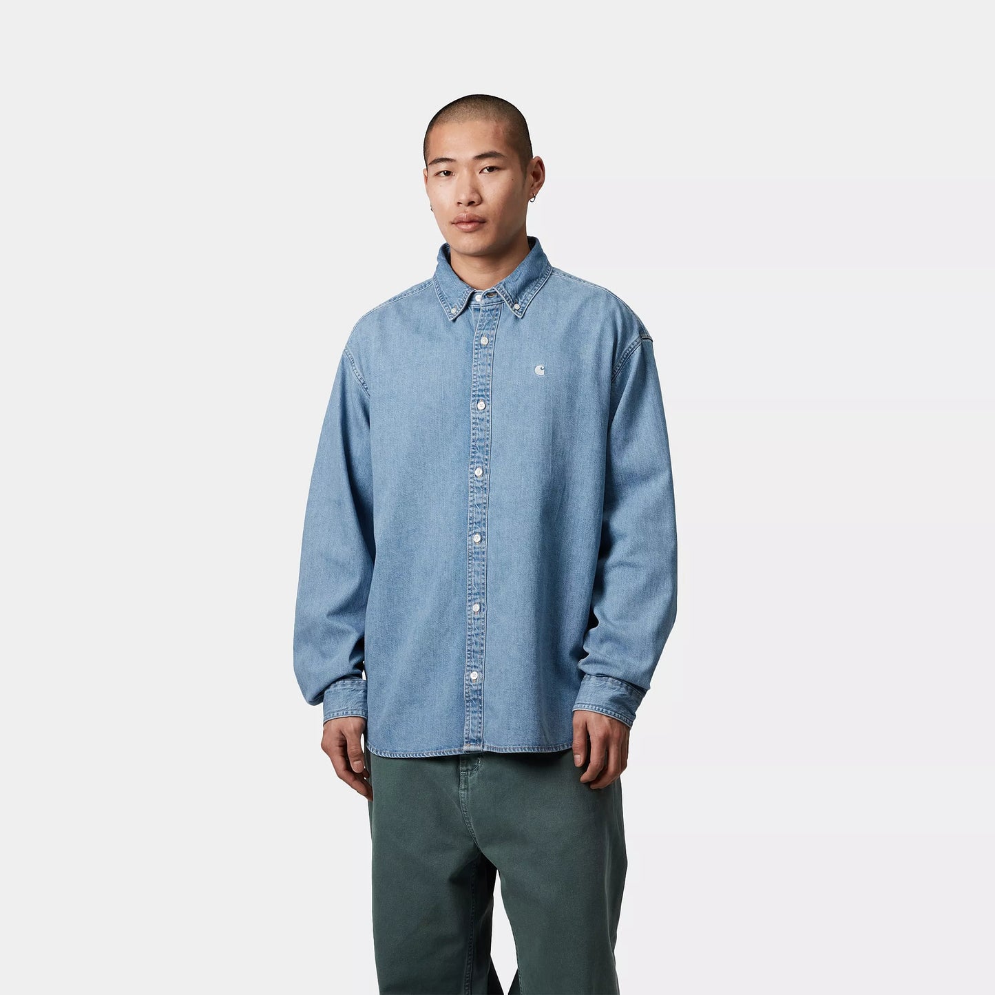 L/S Lucas Shirt Blue Bleached