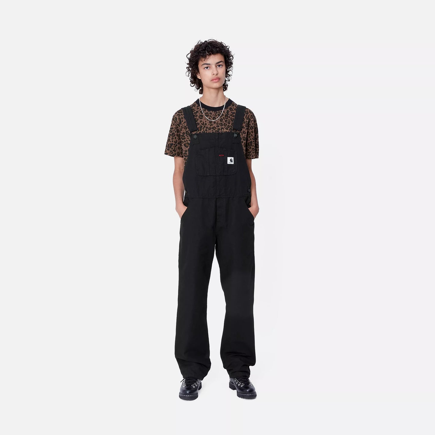 W Bib Overall Straight Black