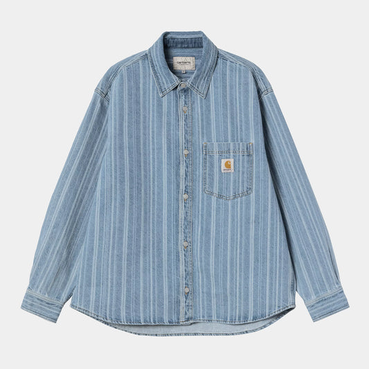 Rylan Shirt Jac Stripe Blue Stone Bleached