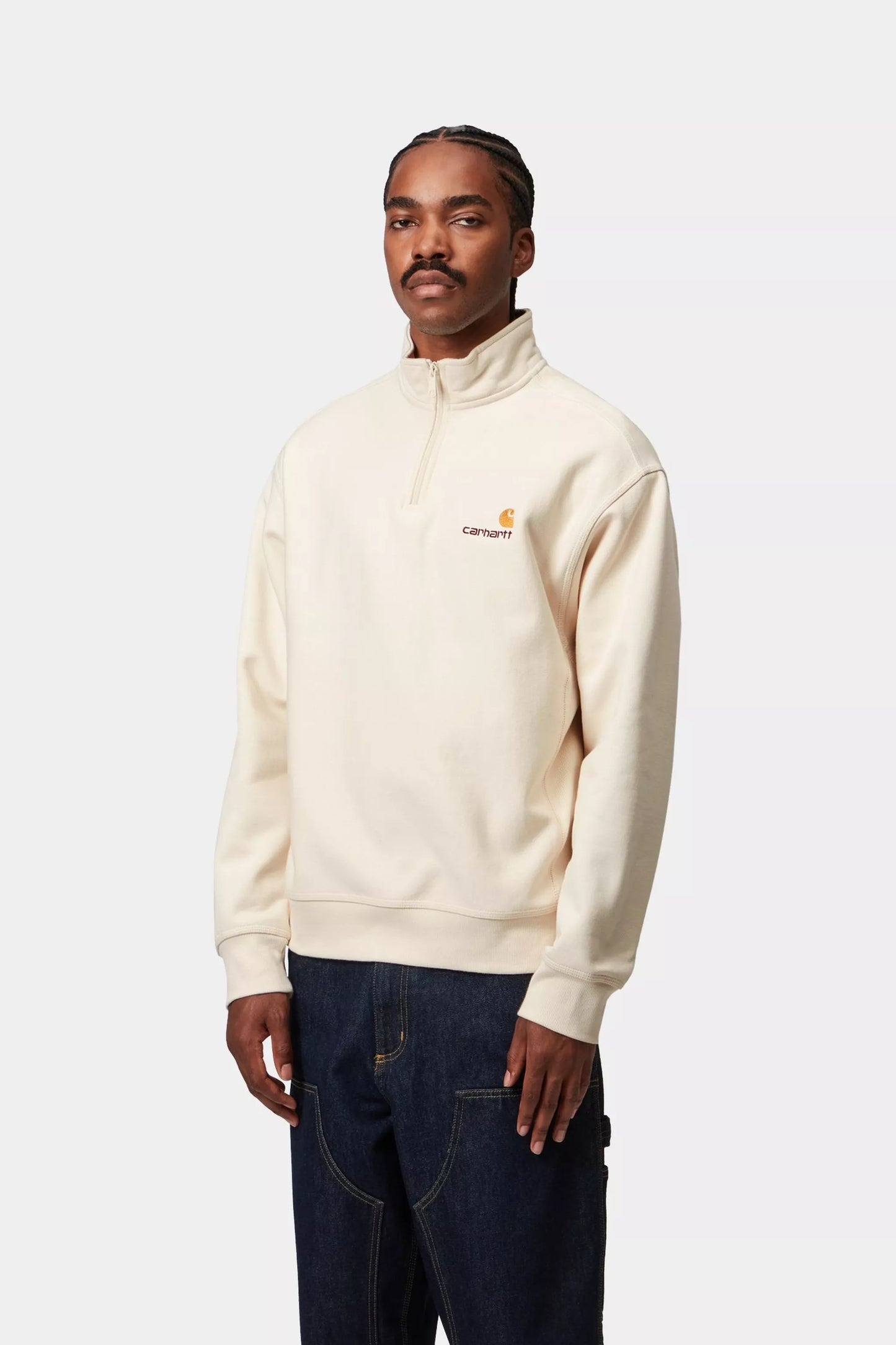Half Zip American Script Sweat Natural